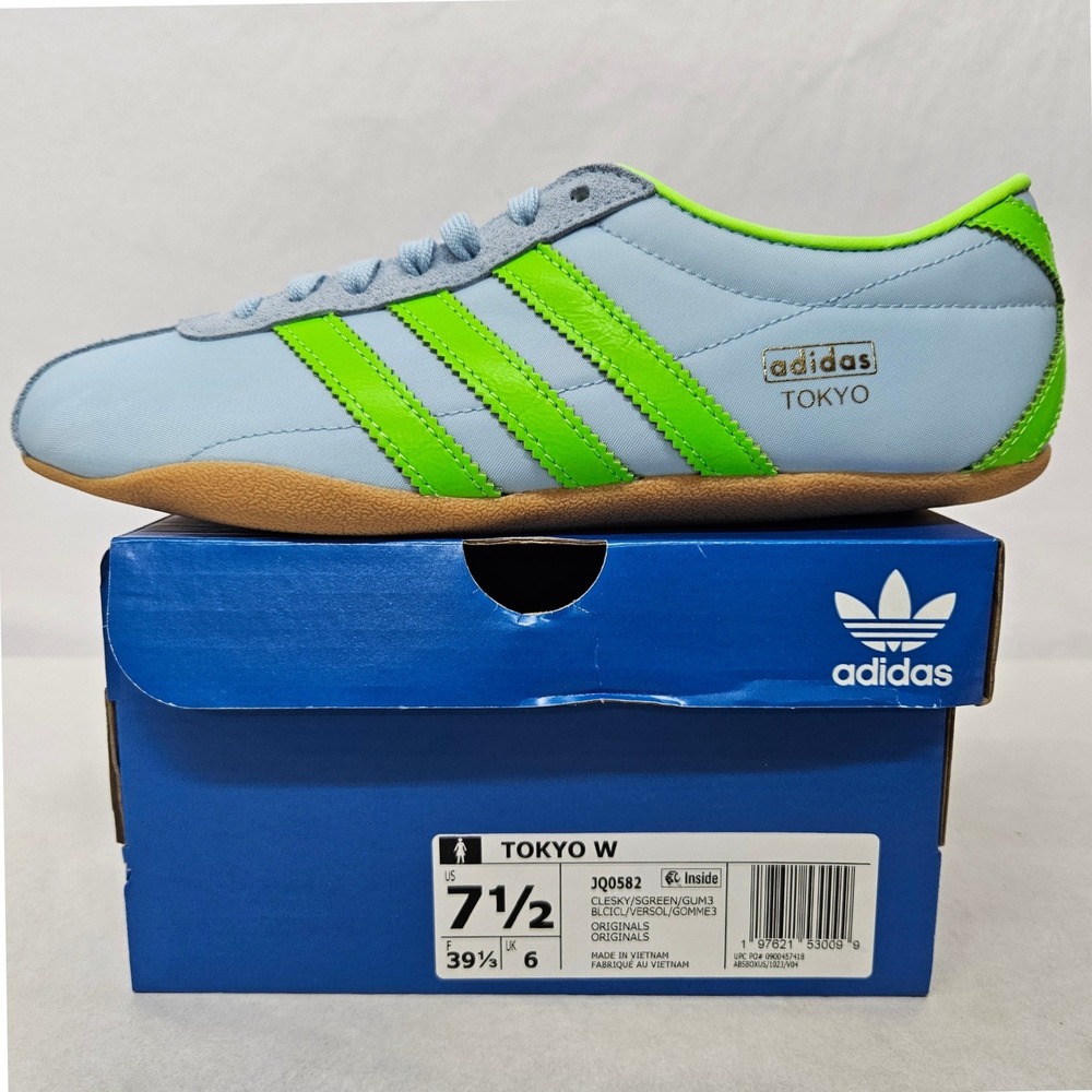 Adidas Tokyo Retro Sneakers JQ0582 Clear Sky Solar Green‎ Gum Women's Size 7.5